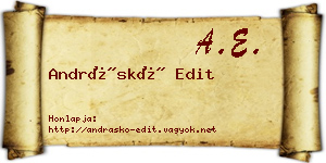 Andráskó Edit névjegykártya